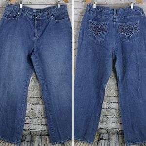 AVENUE BLUES Jeans Embellished Pockets 18 38x29.5